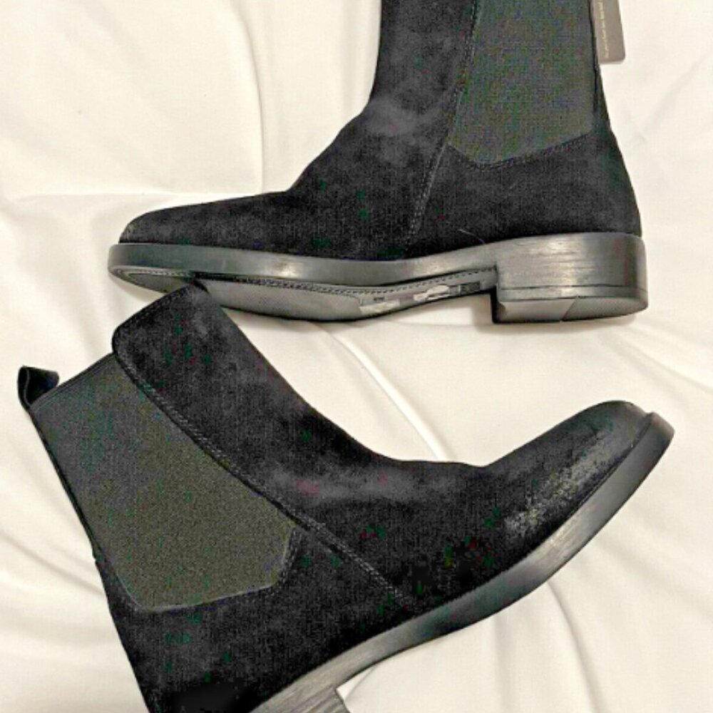 Emanuele Crasto Chelsea Black Italian Leather Distressed Boots NWT